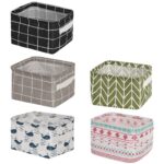 XAMILE Foldable Mini Square Storage Basket - Set Of 5 Small Collapsibl...