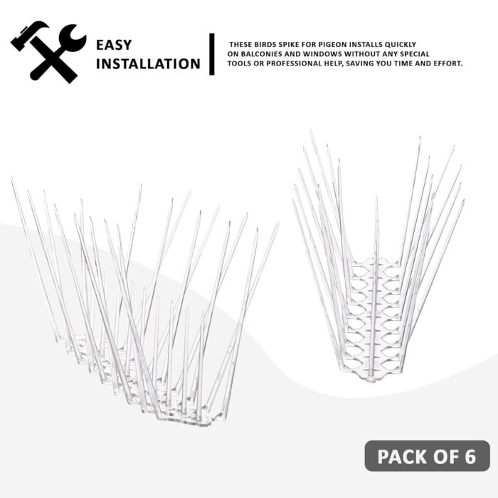 Kuber Industries Pack of 6 Transparent Bird Spikes for Pigeon Control ... - Image 2