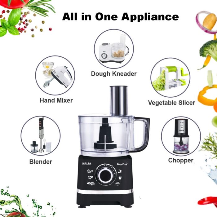 INALSA Food Processor for Kitchen with 800 W Copper Motor|1.4 L Main B... - Image 2