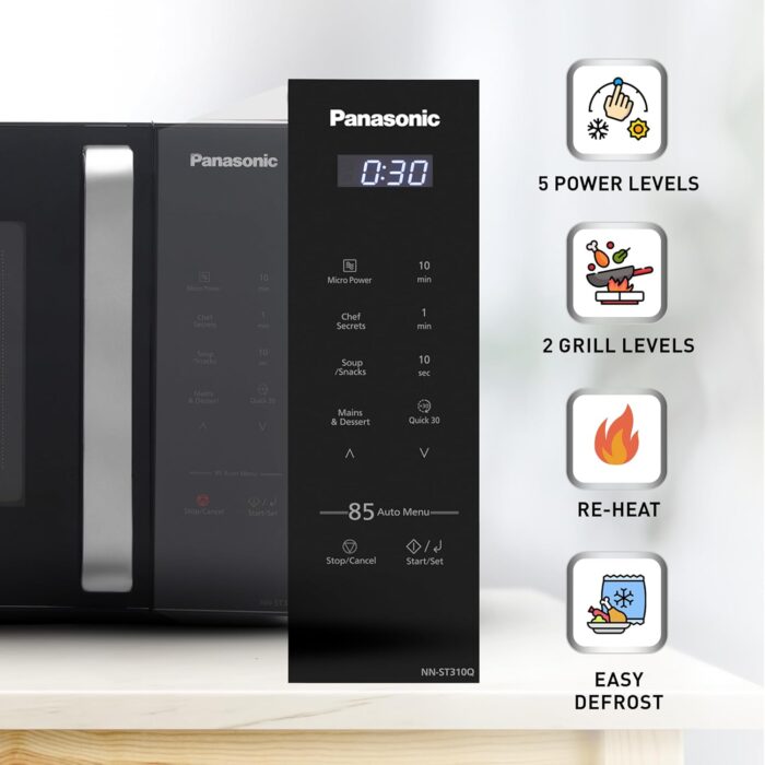 Panasonic 25L Solo Microwave Oven (NN-ST310QBFG, Black, 85 Auto Cook M... - Image 7