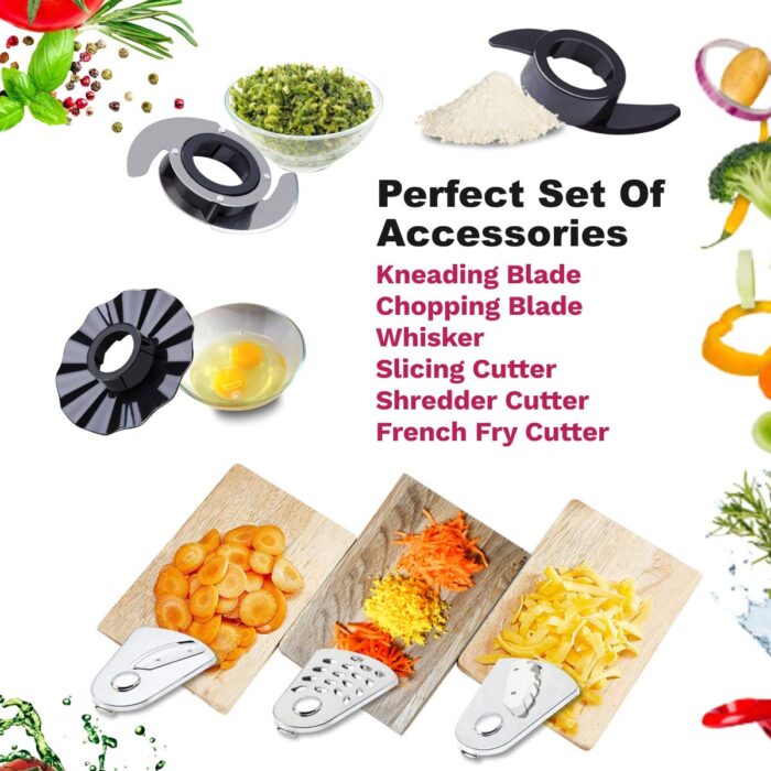 INALSA Food Processor for Kitchen with 800 W Copper Motor|1.4 L Main B... - Image 3