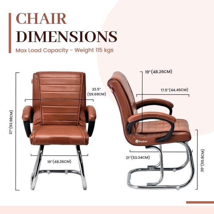 GOYALSON Home Exclusive Visitor Study Reception Chair with arm Rest an... - Image 2