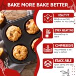 Casa Azul 6-Cup Muffin Tray for Baking with 100 Muffin Liners, BPA Fre... - Image 6