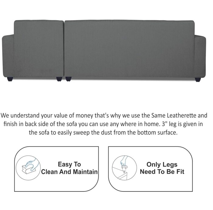 Adorn India Rio Decent L Shape Right Side Handle 6 Seater Corner Sofa ... - Image 6