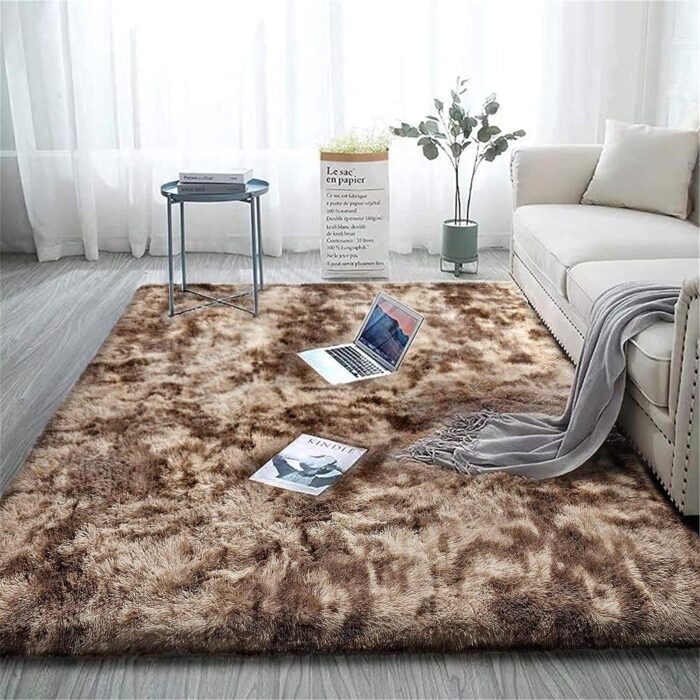 Carpet collection Soft Handwoven Fiber Modern Rectangular Rug Plain Ca... - Image 1