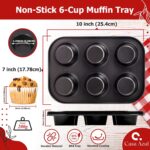Casa Azul 6-Cup Muffin Tray for Baking with 100 Muffin Liners, BPA Fre... - Image 3