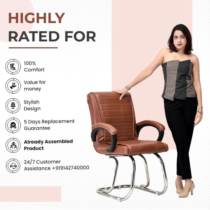GOYALSON Home Exclusive Visitor Study Reception Chair with arm Rest an... - Image 6