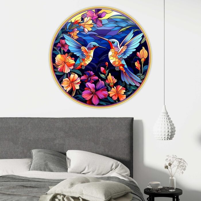 Livin'luxe paintings Loving couple Bird modern art Premium Sparkle lam... - Image 4