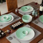 The Earth Store Handcrafted Tritone Green Matte 20 Piece Ceramic Dinne... - Image 6