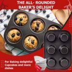 Casa Azul 6-Cup Muffin Tray for Baking with 100 Muffin Liners, BPA Fre... - Image 4