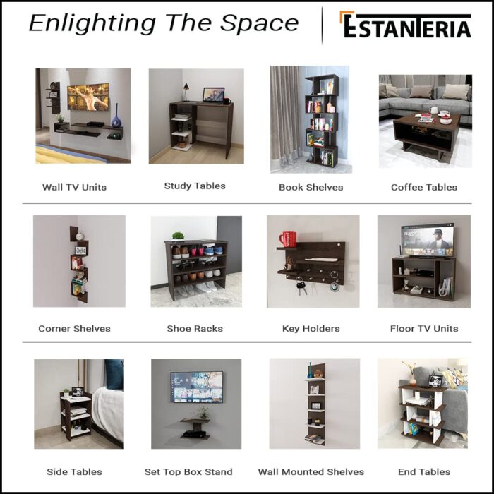ESTANTERIA White Walnut, Stunning 17 mm Thickness Engineered Wood TV E... - Image 5