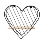 The Better Home Hanging Shelf-Heart/Iron Frame & Pinewood Rack/Wall Sh...