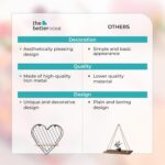 The Better Home Hanging Shelf-Heart/Iron Frame & Pinewood Rack/Wall Sh... - Image 5