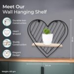 The Better Home Hanging Shelf-Heart/Iron Frame & Pinewood Rack/Wall Sh... - Image 2