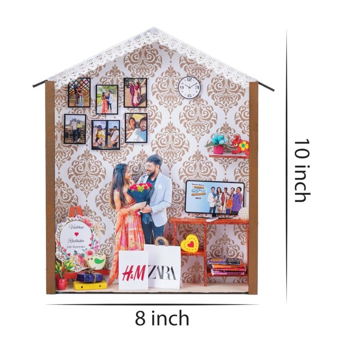 PRASA ART Unique Wooden House Shape Wall Mount Customised 3D Photo Fra... - Image 5