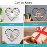 The Better Home Hanging Shelf-Heart/Iron Frame & Pinewood Rack/Wall Sh... - Image 4